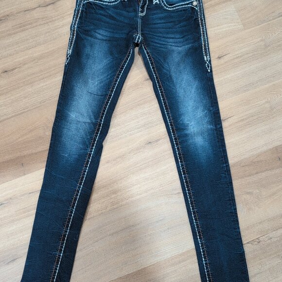 Rock Revival Dark Blue Skinny Jeans - Picture 4 of 4